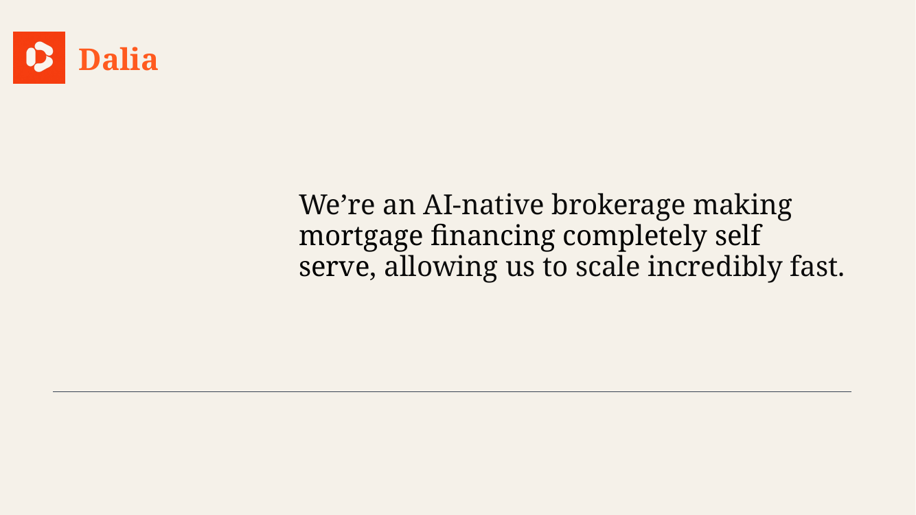 Cover slide of the Dalia investor deck